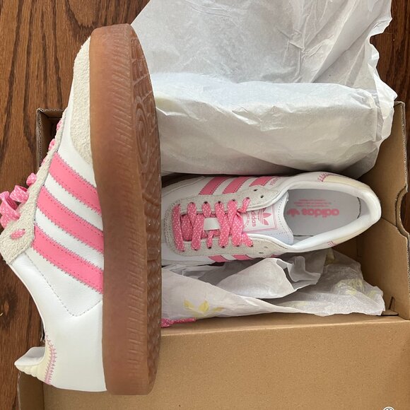 Adidas Sambae Platform Sneakers | White & Bliss Pink | 7 | NWT - Picture 5 of 7